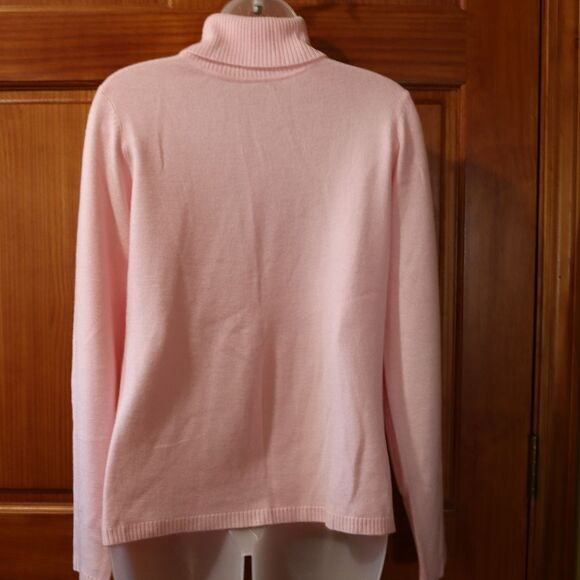 Studio Works Light Pink Turtle Neck Pullover Sweater Medium - Picture 7 of 11